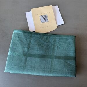 Newbridge Oval Green Plaid Sheen Tablecloth Size 60X84